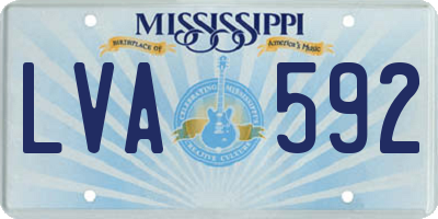 MS license plate LVA592