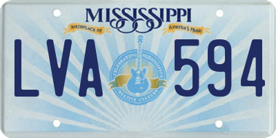 MS license plate LVA594