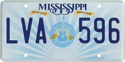 MS license plate LVA596