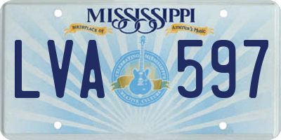 MS license plate LVA597