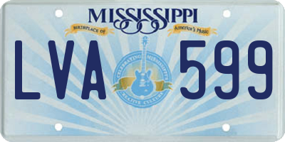 MS license plate LVA599