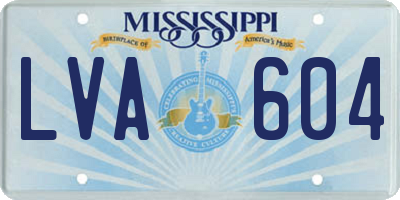 MS license plate LVA604
