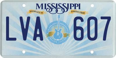 MS license plate LVA607
