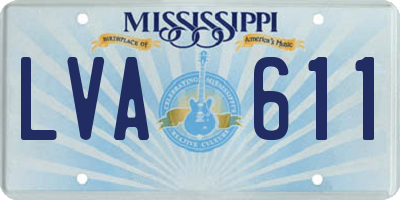 MS license plate LVA611