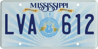 MS license plate LVA612