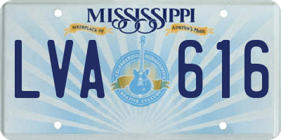 MS license plate LVA616
