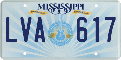 MS license plate LVA617