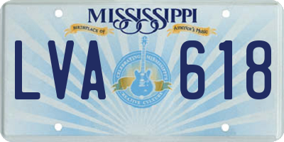 MS license plate LVA618