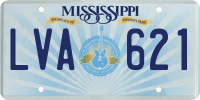 MS license plate LVA621