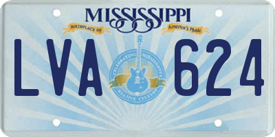 MS license plate LVA624