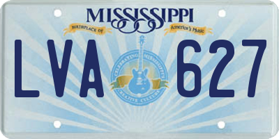 MS license plate LVA627