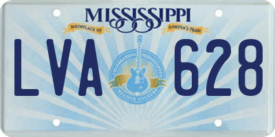 MS license plate LVA628