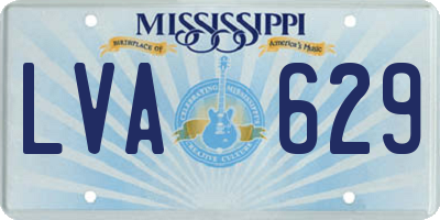 MS license plate LVA629
