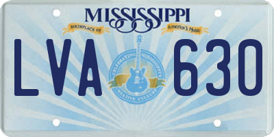MS license plate LVA630
