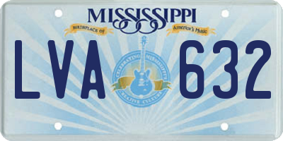 MS license plate LVA632