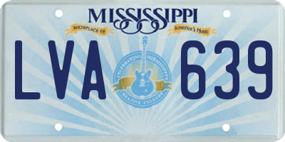 MS license plate LVA639