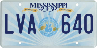 MS license plate LVA640