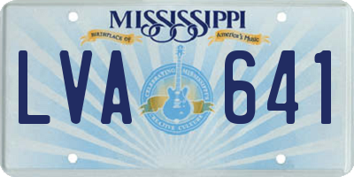 MS license plate LVA641