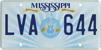 MS license plate LVA644
