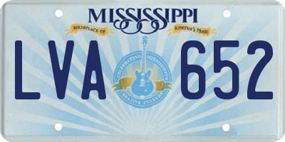 MS license plate LVA652