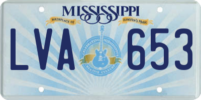 MS license plate LVA653