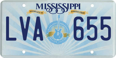 MS license plate LVA655