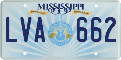 MS license plate LVA662