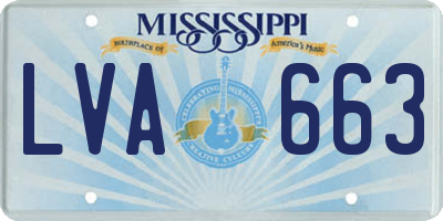 MS license plate LVA663