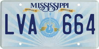 MS license plate LVA664