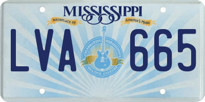 MS license plate LVA665