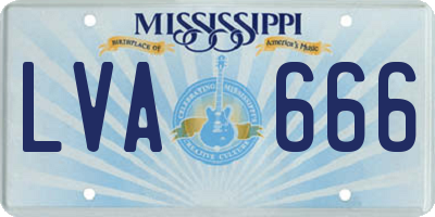 MS license plate LVA666