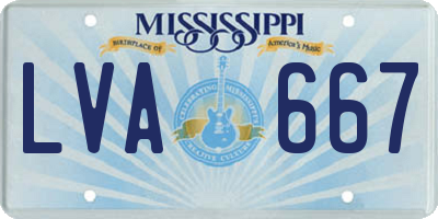 MS license plate LVA667