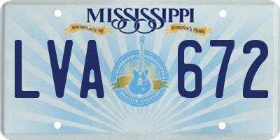 MS license plate LVA672