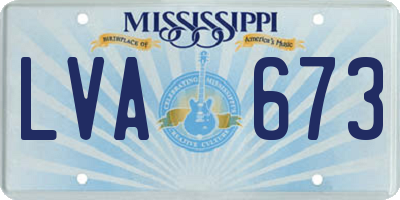 MS license plate LVA673