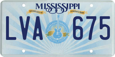 MS license plate LVA675