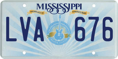 MS license plate LVA676