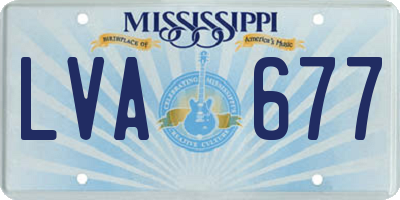 MS license plate LVA677