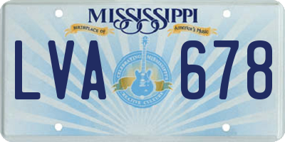 MS license plate LVA678