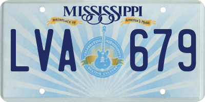 MS license plate LVA679