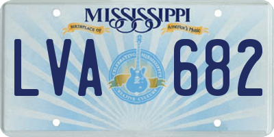 MS license plate LVA682