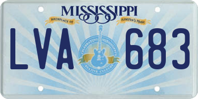 MS license plate LVA683