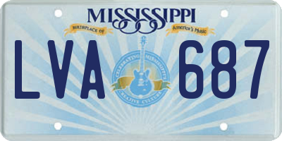 MS license plate LVA687
