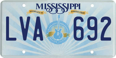 MS license plate LVA692