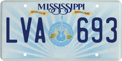 MS license plate LVA693