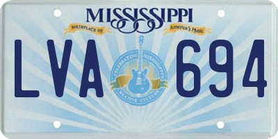 MS license plate LVA694