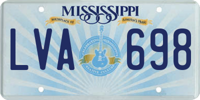 MS license plate LVA698