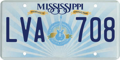 MS license plate LVA708