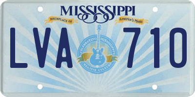 MS license plate LVA710