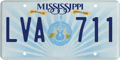 MS license plate LVA711