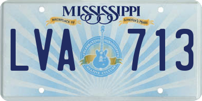 MS license plate LVA713